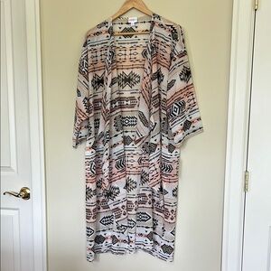 LuLaRoe Geometric Pattern Swim Coverup - Black, White, Pink